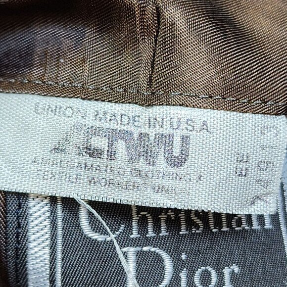 Vintage Christian Dior Monsieur Gray Pinstripe Wool Blazer Jacket Mens 42R - Picture 8 of 12